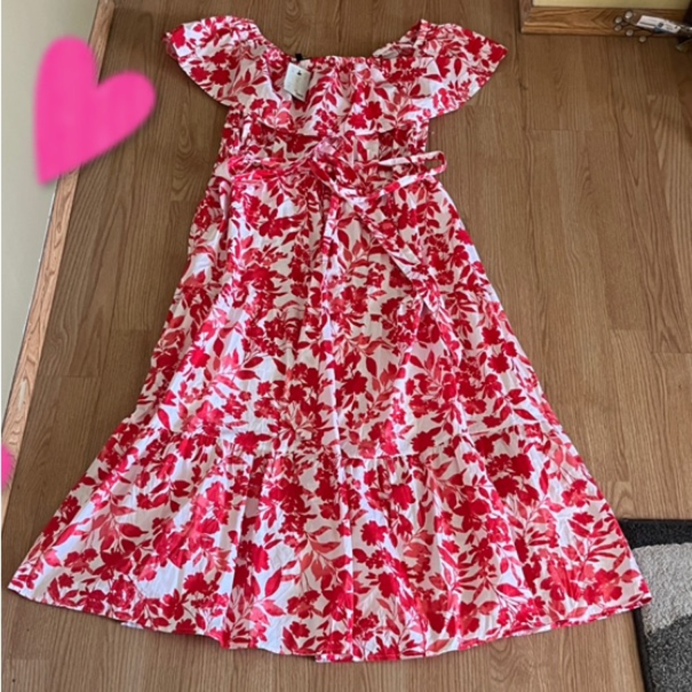 LANE BRYANT Floral Red and White Women’s Dress Plus Size 22/24